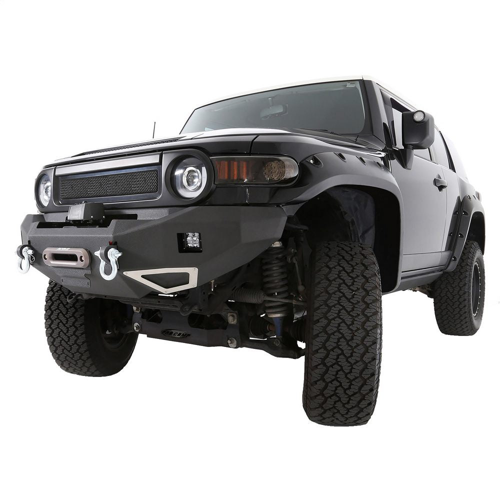 0714-Fj-Cruiser-M1-Winch-Mount-Front-Bumper-WPair-Of-S4-Spot-And-Flood-Lights