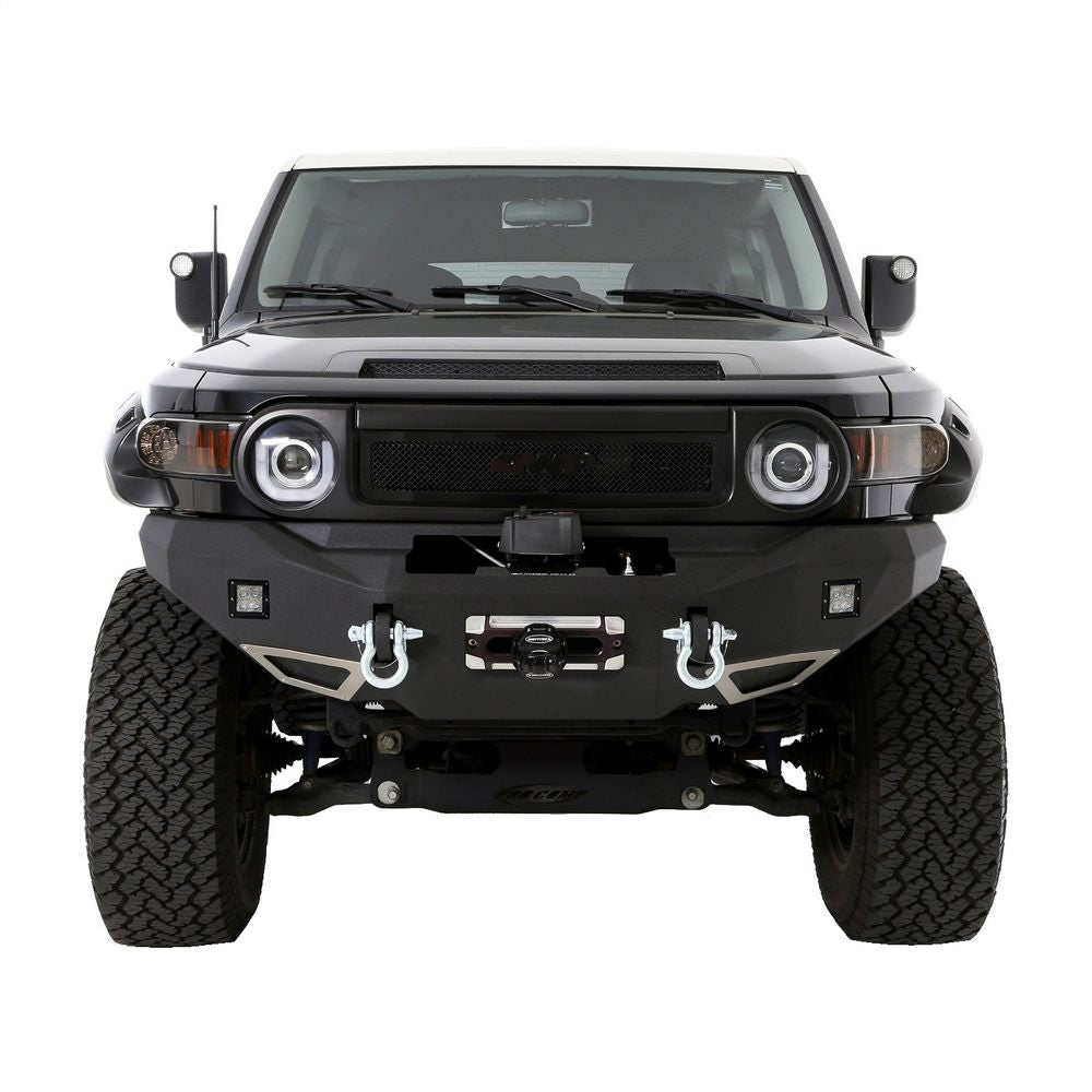 0714-Fj-Cruiser-M1-Winch-Mount-Front-Bumper-WPair-Of-S4-Spot-And-Flood-Lights