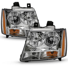 Load image into Gallery viewer, 0714-Tahoe-Suburban.-Avalanche-Crystal-Headlight-Chrome-Amber(Oe)