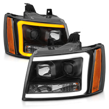 Load image into Gallery viewer, 0714-TahoeSuburbanAvalanche-Projector-Headlights-WPlank-Style-Design-Black-WAmber