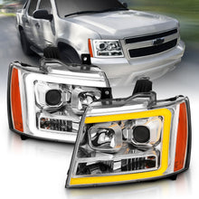 Load image into Gallery viewer, 0714-TahoeSuburbanAvalanche-Projector-Headlights-WPlank-Style-Design-Chrome-WAmber