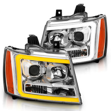 Load image into Gallery viewer, 0714-TahoeSuburbanAvalanche-Projector-Headlights-WPlank-Style-Design-Chrome-WAmber