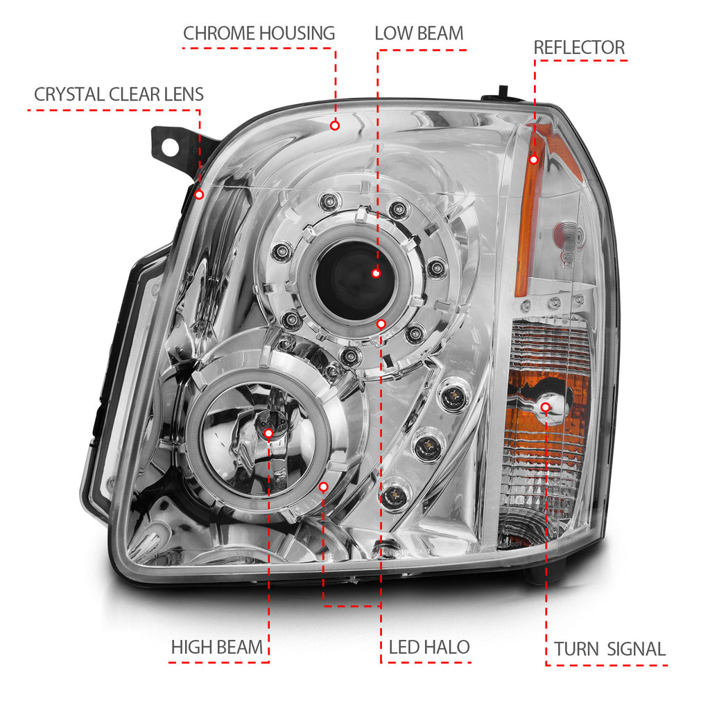 0714-YukonYukon-XlDenali-Projector-Halo-Chrome-Clear-Amber(Ccfl)Headlight-DrivePass