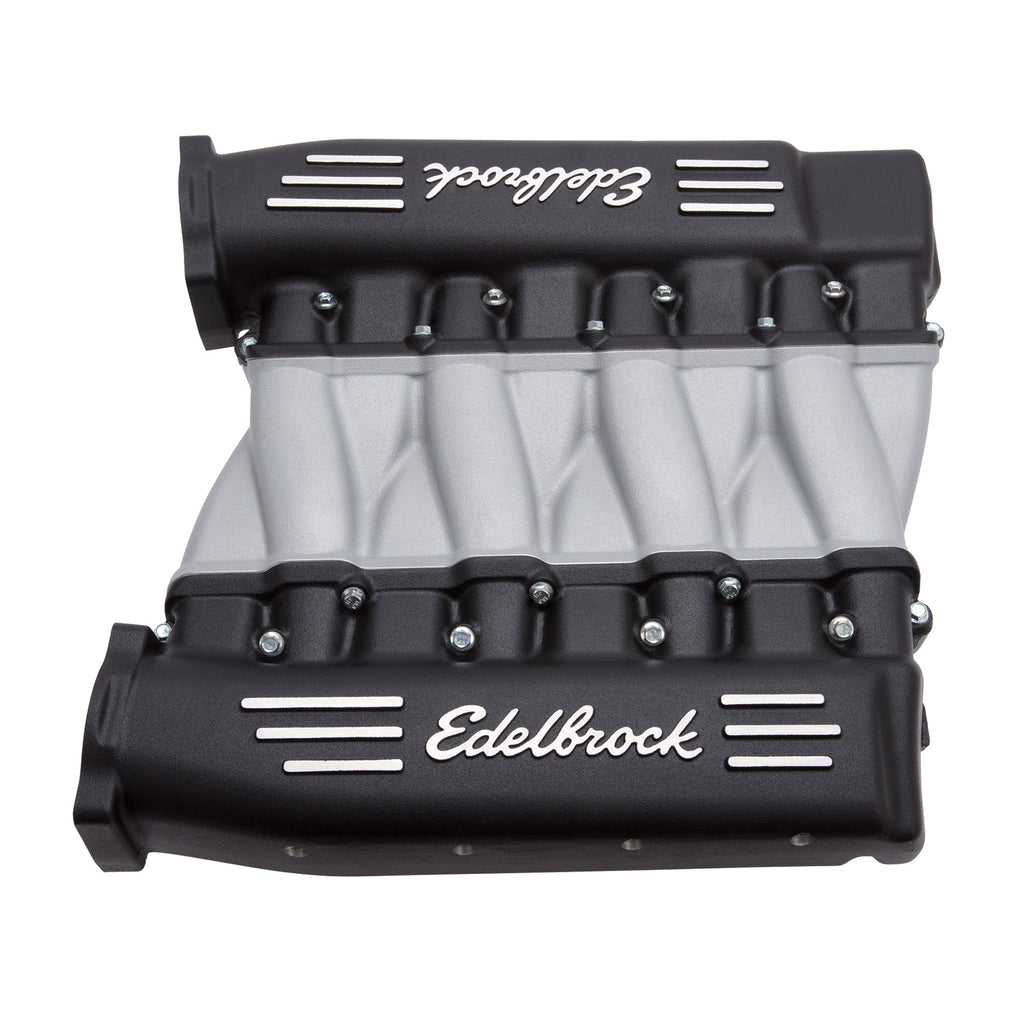 Edelbrock 71413 Cross-Ram Small Block Chevy LS3 Black Intake Manifold for Select Cadillac Escalade, Cadillac Escalade ESV, Cadillac Escalade EXT, Chevrolet Avalanche, Chevrolet Camaro, Chevrolet Corvette, Chevrolet SS, Chevrolet Silverado 1500, Chevrolet