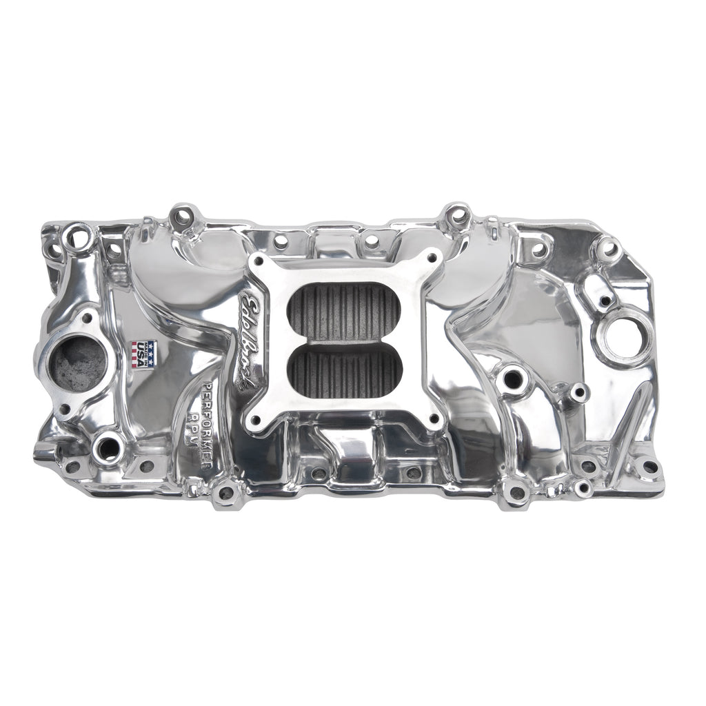 Edelbrock 75611 RPM Air-Gap Big Block Chevy 2-O Polished Intake Manifold for Select Chevrolet Bel Air, Chevrolet Biscayne, Chevrolet Blazer, Chevrolet Brookwood, Chevrolet C10, Chevrolet C10 Pickup, Chevrolet C10 Suburban, Chevrolet C20, Chevrolet C20