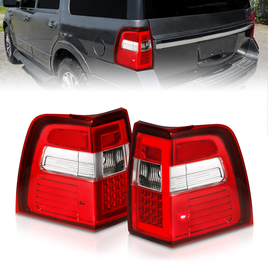 0717-Expedition-Led-Tail-Lights-WLight-Bar-Sequential-Chrome-Housing-RedClear-Lens