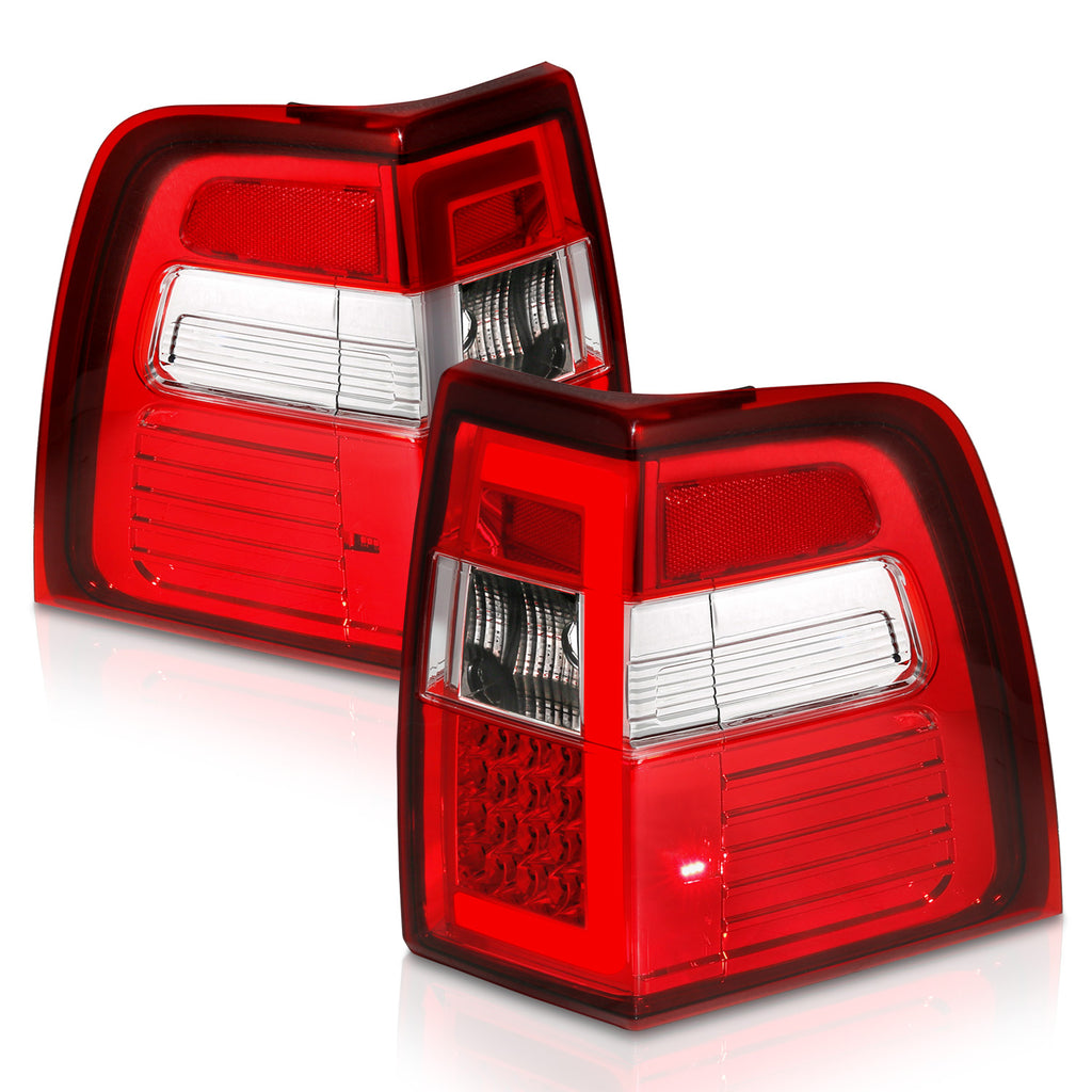 0717-Expedition-Led-Tail-Lights-WLight-Bar-Sequential-Chrome-Housing-RedClear-Lens