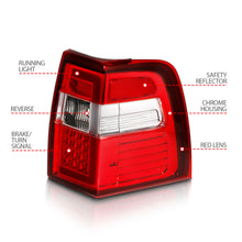 Load image into Gallery viewer, 0717-Expedition-Led-Tail-Lights-WLight-Bar-Sequential-Chrome-Housing-RedClear-Lens
