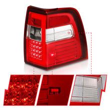 Load image into Gallery viewer, 0717-Expedition-Led-Tail-Lights-WLight-Bar-Sequential-Chrome-Housing-RedClear-Lens