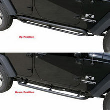 Load image into Gallery viewer, 0718-Jk-Wrangler-4-Door-Retractable-Slider-Bar-Textured-Black-Powdercoat-Off-Ro