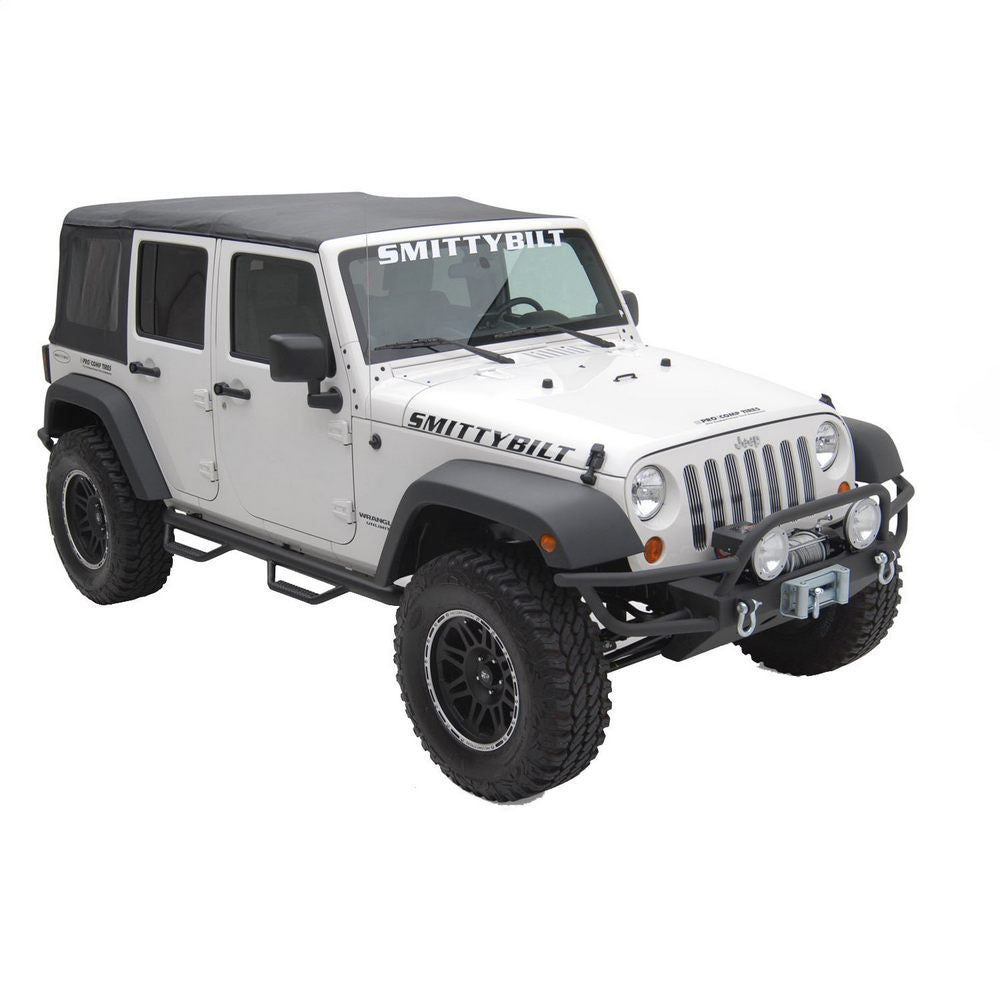 0718-Wrangler-4Dr-Wheel-To-Wheel-Nerf-Steps-WCleated-Steps;-Black-Texture