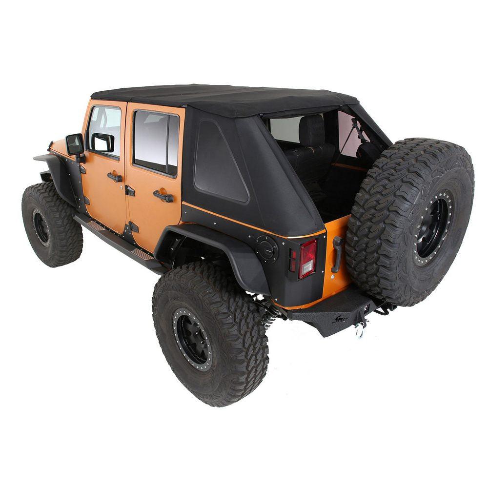 0718-Wrangler-Jk-4Dr-Bowless-Combo-Top-WTinted-Windows-WNo-Upper-Doors;-Prot3k-Black