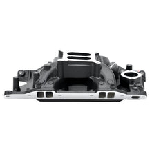 Load image into Gallery viewer, Edelbrock 75763 RPM Air-Gap Small Block Chrysler Black Intake Manifold for Select Bristol 408, Bristol 409, Bristol 410, Chrysler Cordoba, Chrysler LeBaron, Chrysler New Yorker, Chrysler Newport, Chrysler Town &amp; Country, Dodge Aspen, Dodge B100, Dodge