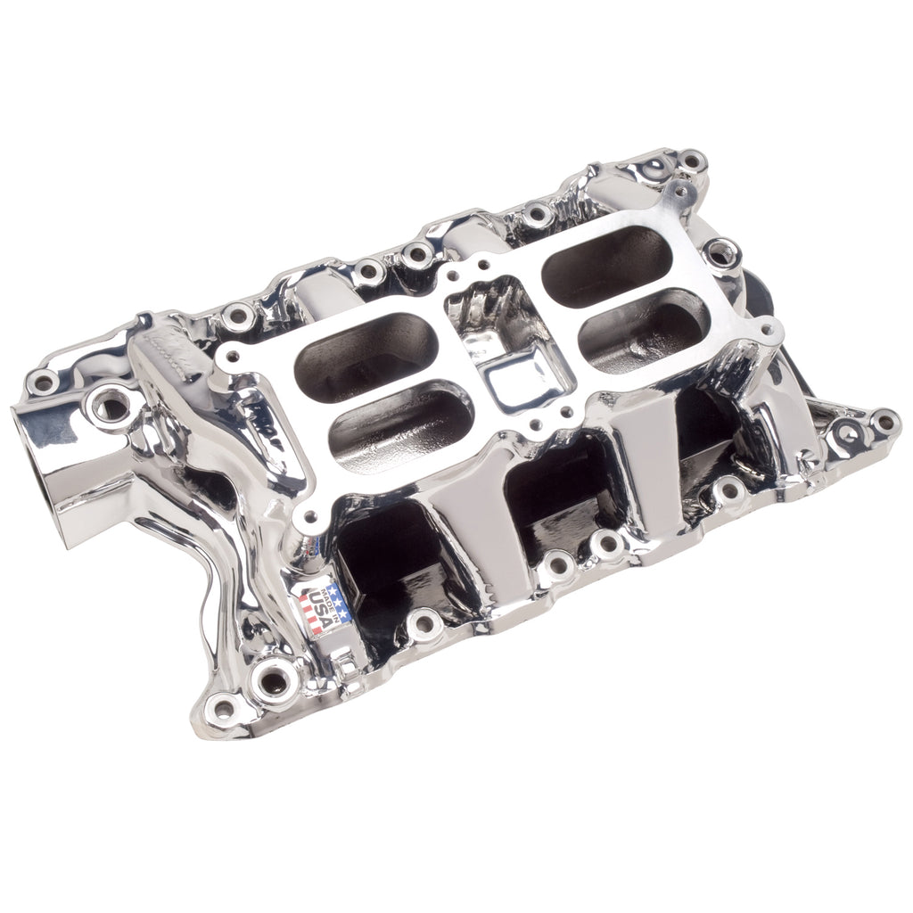 Edelbrock 75854 Engine Intake Manifold for Select Bricklin SV-1, DeTomaso Pantera, Ford Bronco, Ford Country Sedan, Ford Country Squire, Ford Custom, Ford Custom 500, Ford E-100 Econoline, Ford E-100 Econoline Club Wagon, Ford E-150 Econoline, Ford E-150