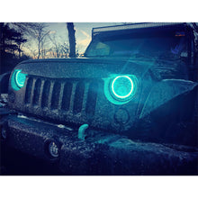 Load image into Gallery viewer, 07C-Wrangler-7In-High-Powered-Led-Headlightsblack-Bezeldynamic-Colorshift