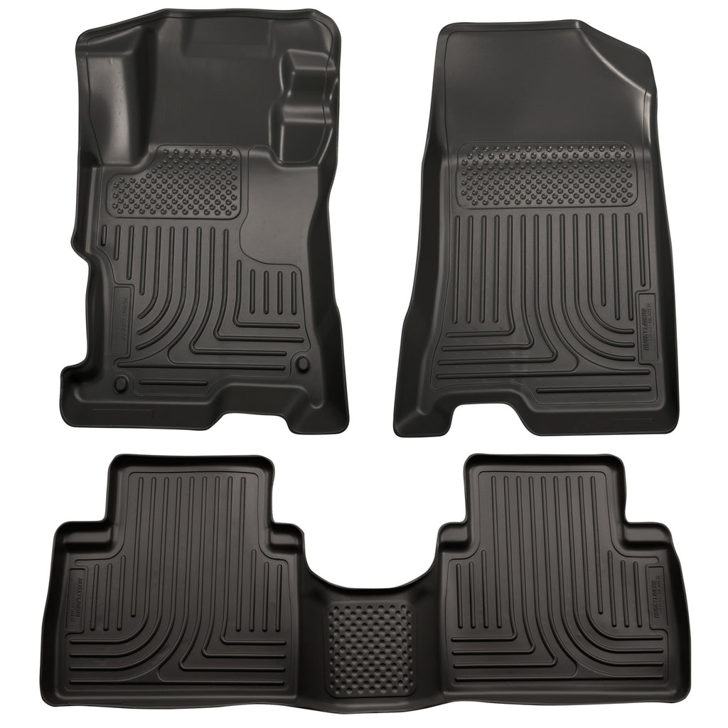 08-12-Honda-Accord-(4Dr)-Weatherbeater-Combo-Black-Floor-Liners-(One-Piece-For-2Nd-Row)