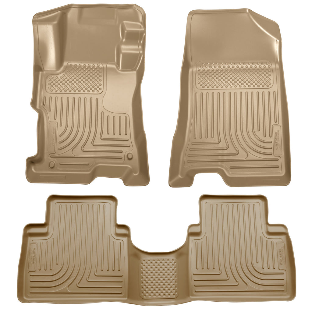 08-12-Honda-Accord-(4Dr)-Weatherbeater-Combo-Tan-Floor-Liners-(One-Piece-For-2Nd-Row)