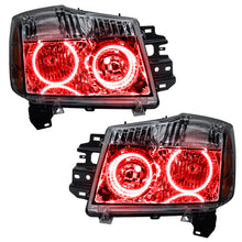 Load image into Gallery viewer, 08-15-Nissan-Armada-Pre-Assembled-Led-Halo-Headlights--Red