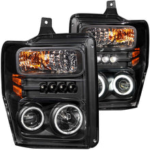 Load image into Gallery viewer, 0810-F250F350F450-Sd-Headlights-Black-Projectors-WHalos(Ccfl)DrivePass