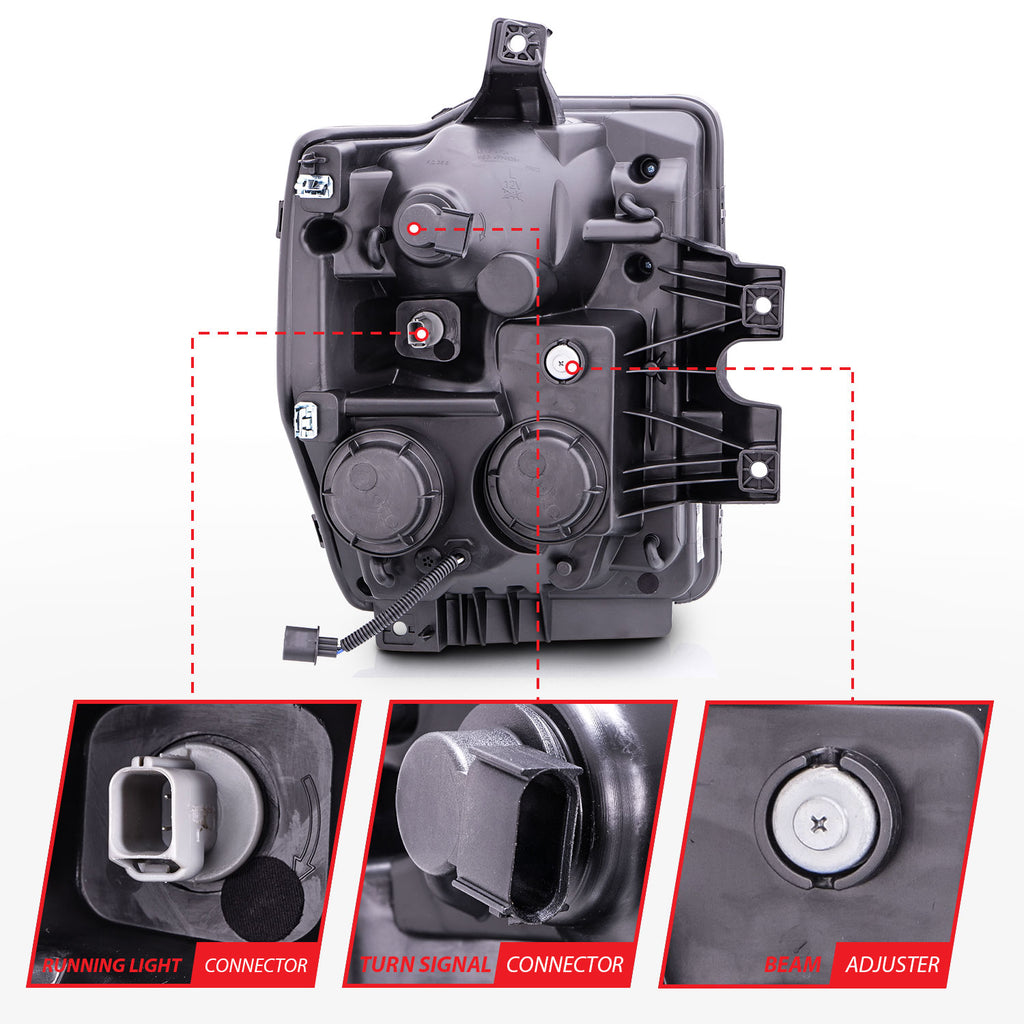 0810-F250F350F450-Sd-Headlights-Black-Projectors-WHalos(Ccfl)DrivePass