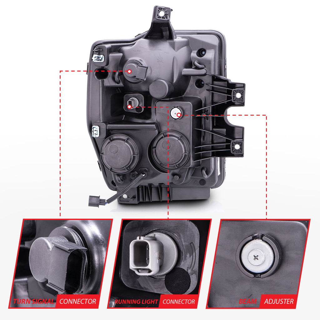 0810-F250F350F450-Sd-Headlights-Chrome-Projectors-WHalos(Ccfl)DrivePass