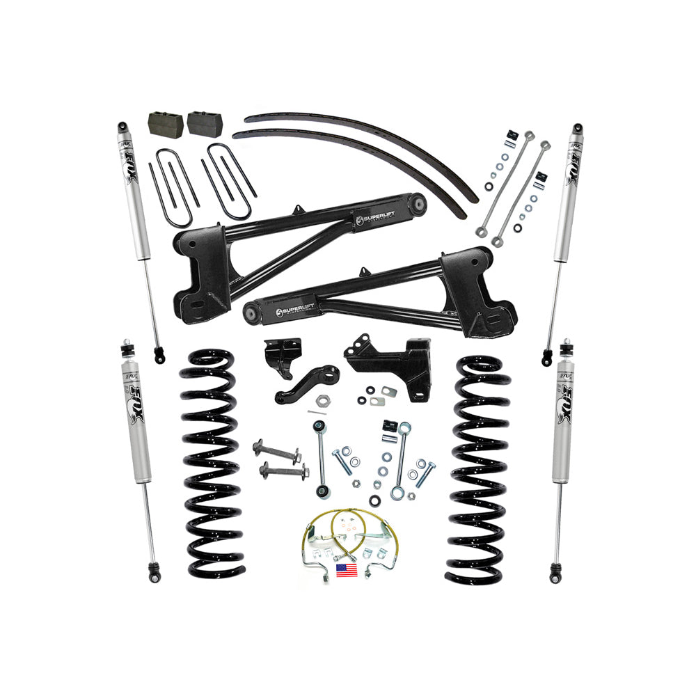 0810-Ford-F250F350-Super-Duty-4Wd-Diesel-6In-Lift-Kit-WRep-Radius-Arms-WFox-2.0-Series-Shocks