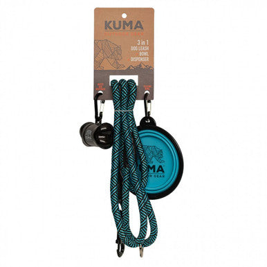 KUMA KM-31DL-AB 3 in 1 Dog Leash - Aqua/Black
