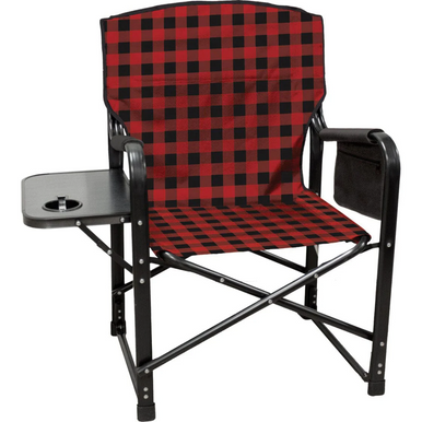 KUMA KM-BPCH-RPB Bear Paws Chair/Side Table- Red/Black Plaid