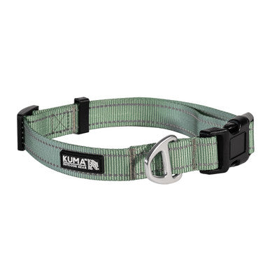 KUMA 703-KM-LBCL-SG-M Lazy Bear Dog Collar - Medium - 14-20" - Sage