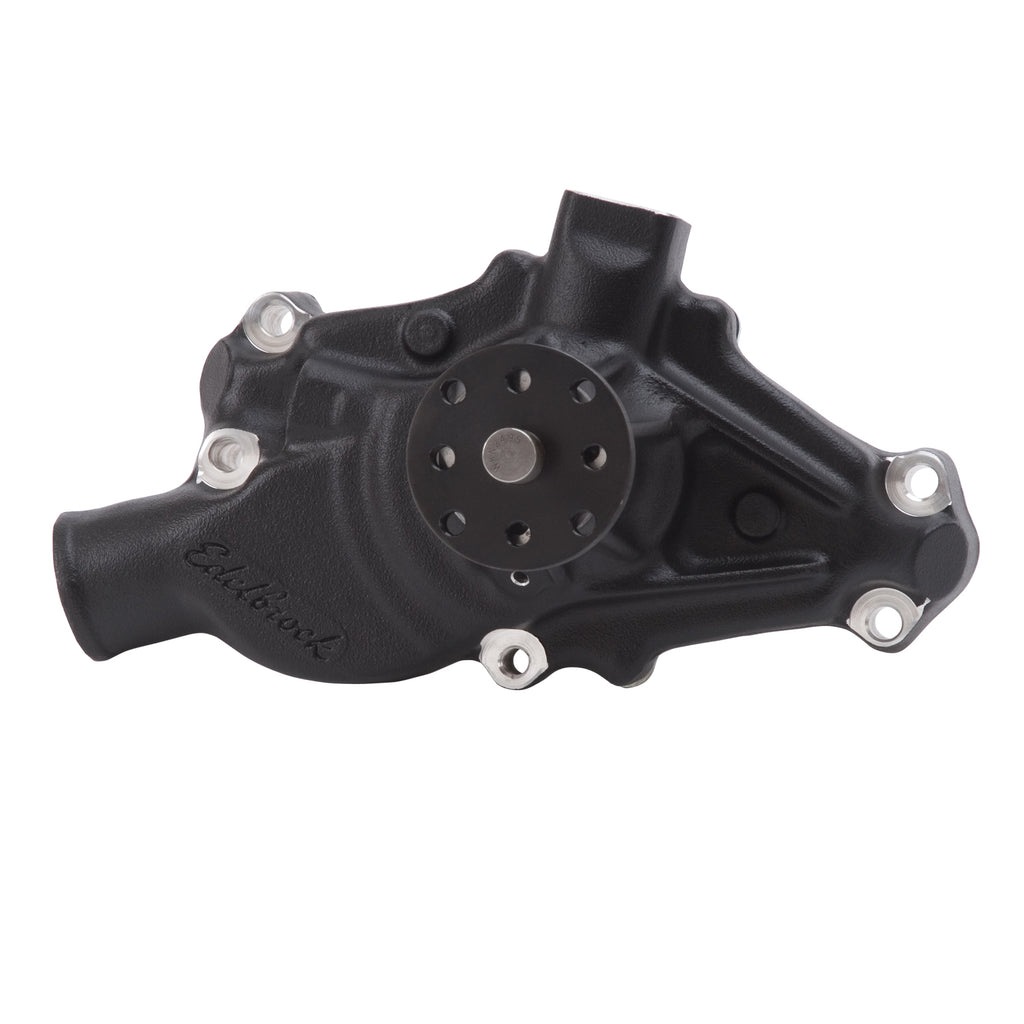Edelbrock 88103 Water Pump for Small-Block Chevy in Black Finish (Short) for Select Chevrolet Bel Air, Chevrolet Biscayne, Chevrolet Blazer, Chevrolet Brookwood, Chevrolet C10 Pickup, Chevrolet C10 Suburban, Chevrolet C20 Pickup, Chevrolet C20 Suburban,
