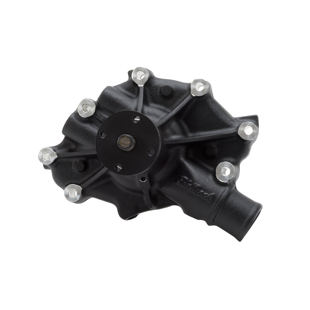 Edelbrock 88403 Water Pump Ford 5.0 V8 Reverse Rotation in Black Finish for Select Ford Bronco, Ford Country Squire, Ford E-150 Econoline, Ford E-150 Econoline Club Wagon, Ford E-250 Econoline, Ford F-150, Ford F-250, Ford LTD, Ford LTD Crown Victoria,