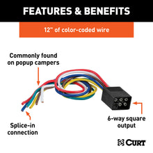 Load image into Gallery viewer, CURT 58037 CURT 58037 Trailer-Side 6-Pin Square Wiring Harness with 12-Inch Wires - Truck Part Superstore