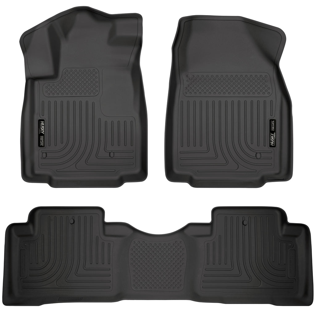 09-12-Honda-Pilot-(All)-Weatherbeater-Combo-Black-Floor-Liners-(One-Piece-For-2Nd-Row)