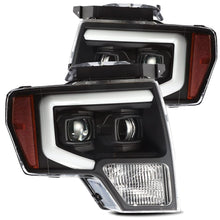 Load image into Gallery viewer, 09-14-Ford-F-150-Luxx-Led-Proj-Headlights-Plank-Style-Black-WActiv-LightSeq-SignalDrl