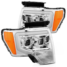 Load image into Gallery viewer, 09-14-Ford-F-150-Luxx-Led-Proj-Headlights-Plank-Style-Chrome-WActiv-LightSeq-SignalDrl