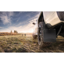 Load image into Gallery viewer, 09-16-Dodge-Ram-150025003500-12In-W-Black-Top-Ss-Weight-Kick-Back-Front-Mud-Flaps