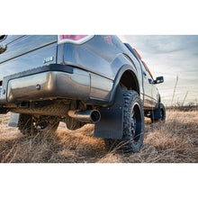 Load image into Gallery viewer, 09-16-Dodge-Ram-150025003500-12In-W-Black-Top-Ss-Weight-Kick-Back-Front-Mud-Flaps