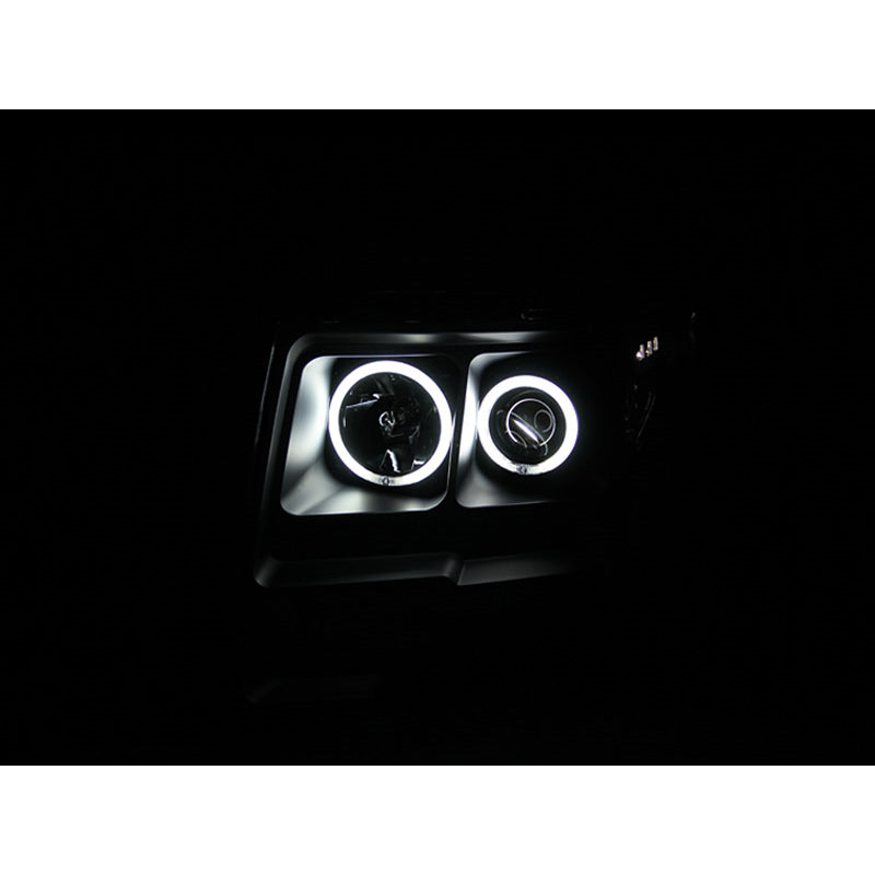 0914(Not-11)F150(Incl-Raptor)Headlights-Black-Projectors-DriverPassenger