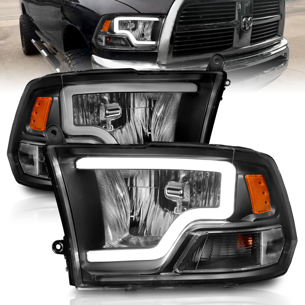 0918-Ram-15001018-25003500-WQuad-Crystal-Headlights-WLight-Bar-Blk-Fits-Factory-Dual-Hl-Models