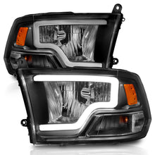 Load image into Gallery viewer, 0918-Ram-15001018-25003500-WQuad-Crystal-Headlights-WLight-Bar-Blk-Fits-Factory-Dual-Hl-Models