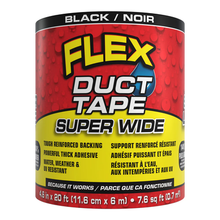Load image into Gallery viewer, Flex Seal CN222BLK4620 Super Wide Duct Tape™, Black, 11.6cm x 6m