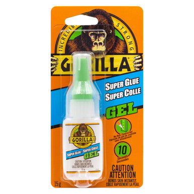 Gorilla 112441 Gorilla Super Glue Brush & Nozzle Gel, Clear, 15 g