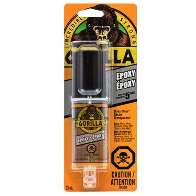 Gorilla 4200602 Gorilla 5 Minute Epoxy, Two Part, Dries Clear, 25 mL