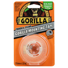 Load image into Gallery viewer, Gorilla 6065102 Gorilla Tough &amp; Clear Mounting Tape, Double-Sided, Clear, 1&quot; x 5&#39;