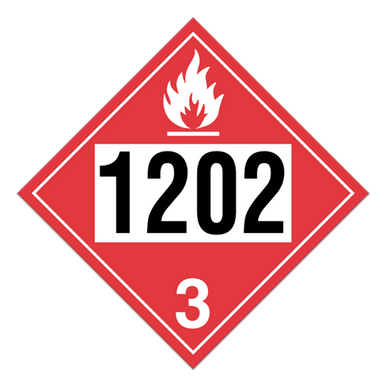 Incom TT300PS1202 Class 3 UN1202 Placard PS 100 /pkg
