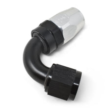 Load image into Gallery viewer, Performance--8-An-BlackSilver-120-Degree-Tight-Radius-Full-Flow-Swivel-Hose-End