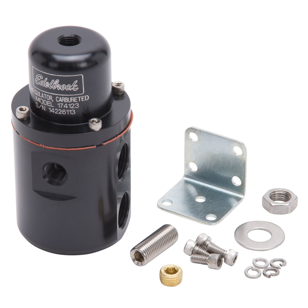 Fuel-Pressure-Regulator-Carbureted-160-Gph-5-10-Psi-38In-InOut-Returnless-Black