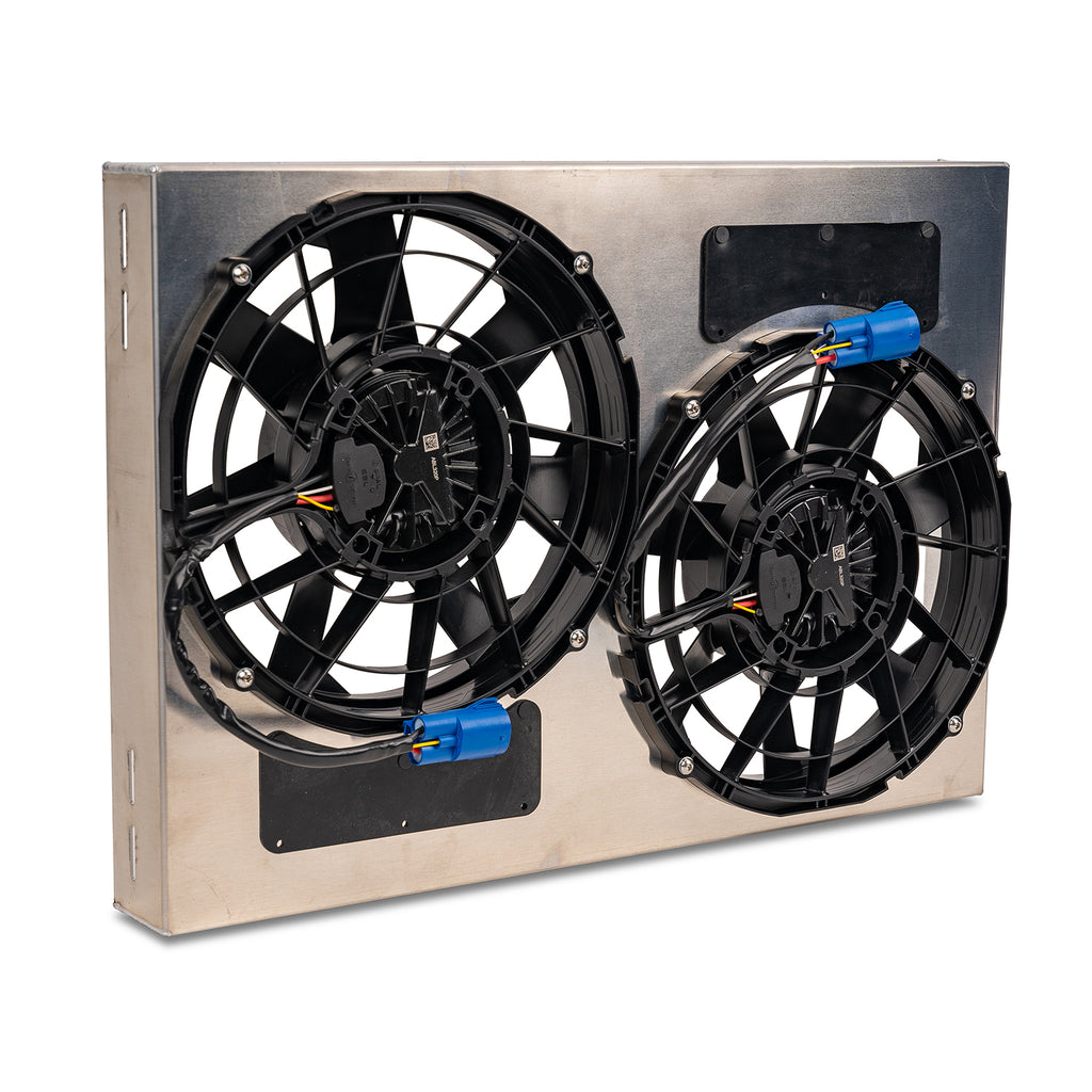 Powerpack-Brushless-Dual-12In-Rad-FanAluminum-Shroud-W-Pwm-Controller195-Deg-Sensor