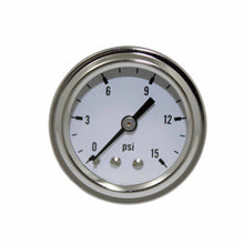 Load image into Gallery viewer, 1-12-In-Dia-Full-Sweep-Mechanical-0-15-Psi-Analog-Display-White-Face-Chrome-Be