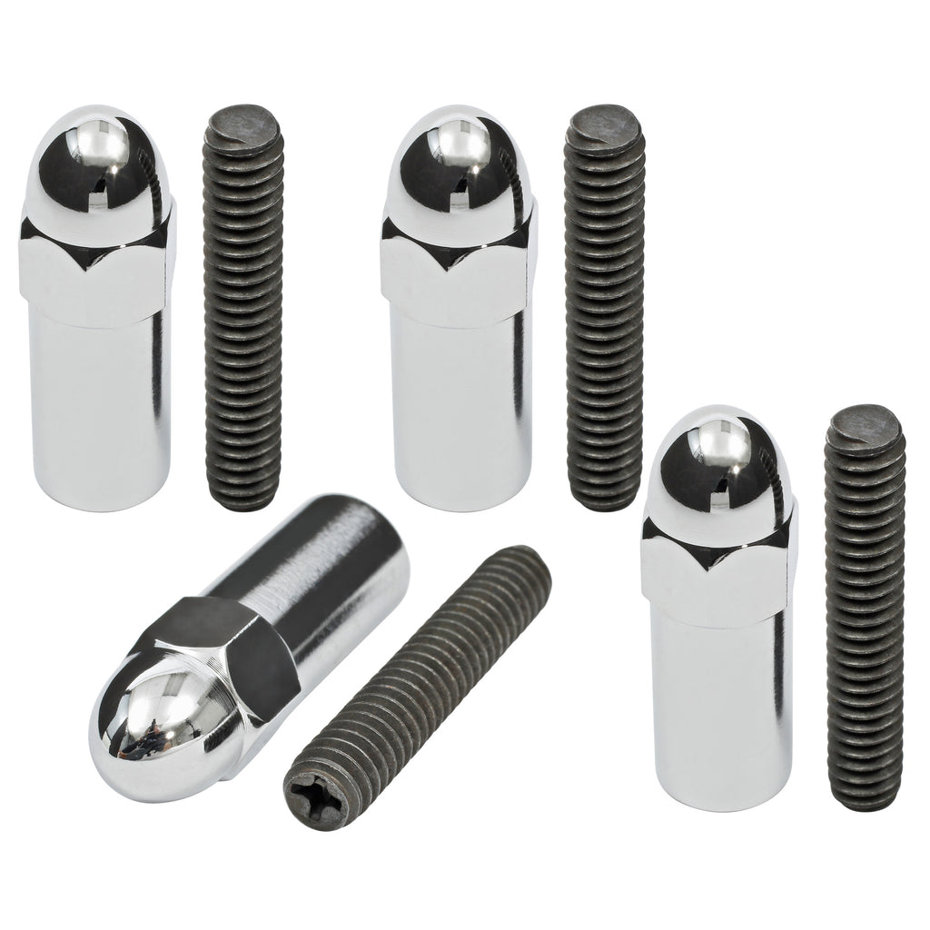 1-38-In.-Tall,-Steel-Acorn-Style-Valve-Cover-Studs;-14-20-Thread--Chrome